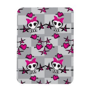 Emo döskallarmönster magnet