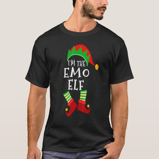 Emo Elf Matching Family Group jul Elf Party T Shirt (Framsida)