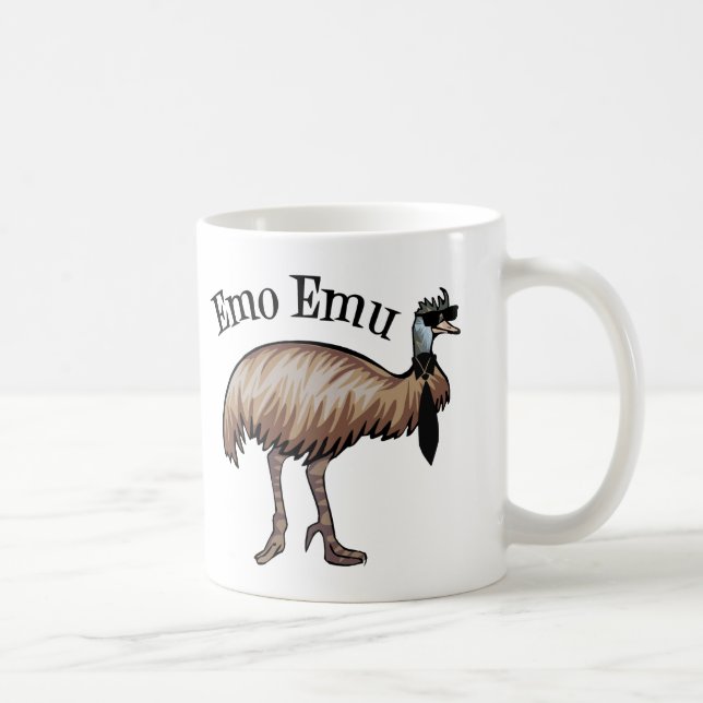 Emo Emu Funny Hipster Kaffemugg (Höger)