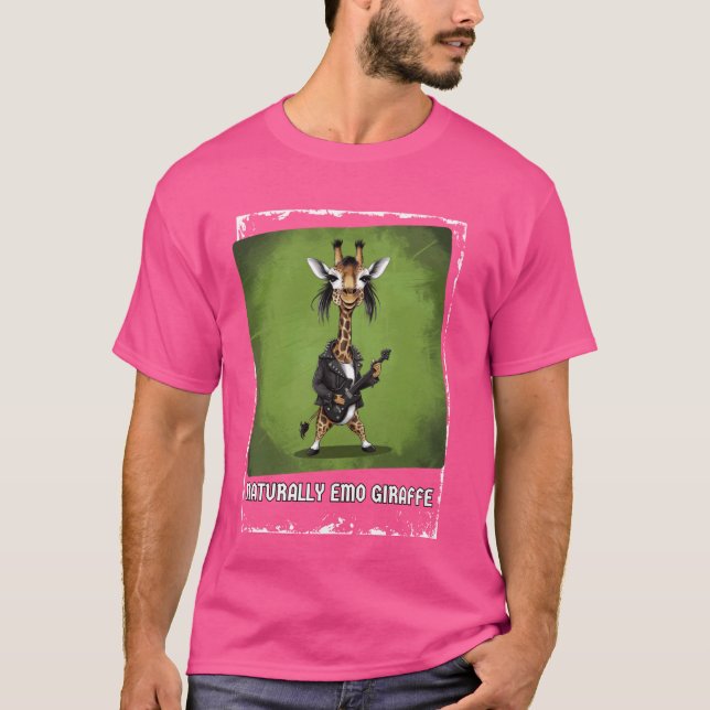 Emo Giraffe Funny Emo Music Giraffes Emo T Shirt (Framsida)