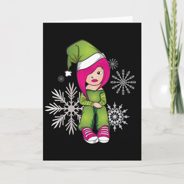 Emo Girl julMerch Helgkort (Framsida)