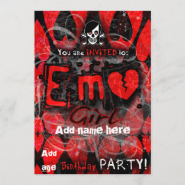 Emo Girl Party Inbjudan