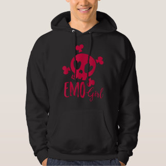 Emo Girl Rosa Skull Emo Goth Music Tonåringars Emo Hoodie