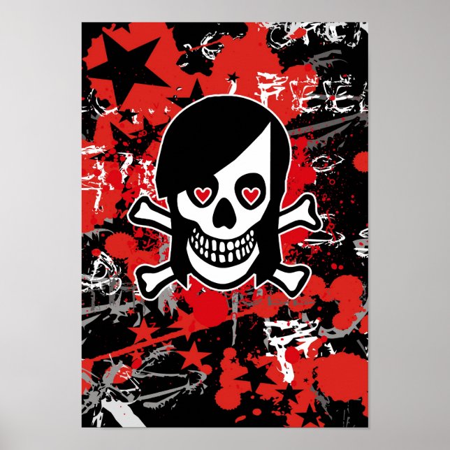 Emo Girl Skull Poster (Framsidan)