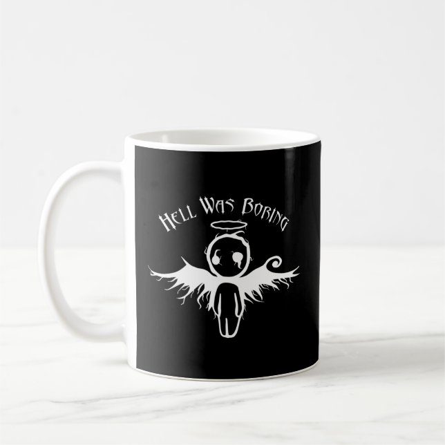 Emo Goth Angel helvetet var att slå gotiska oktult Kaffemugg (Vänster)