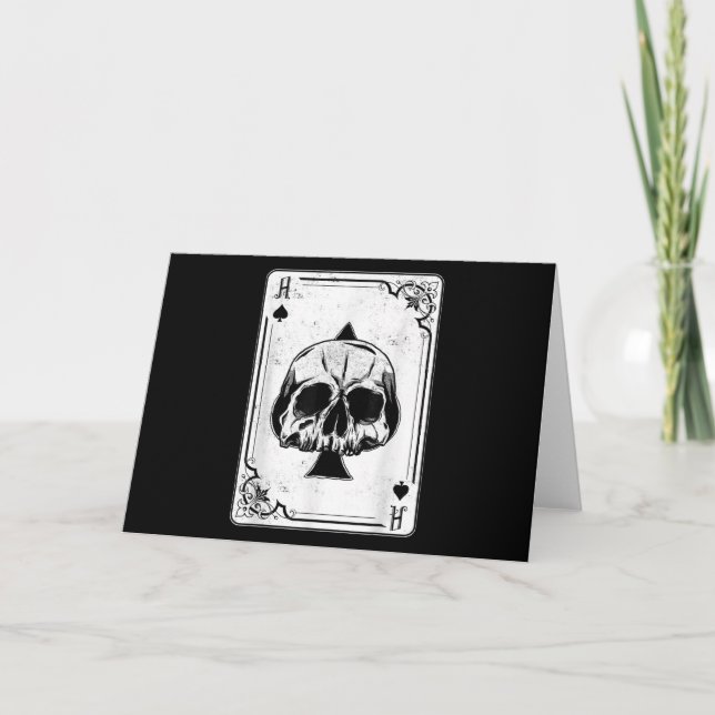 Emo Gothic and Punk Ace of Spades Poker Game Helgkort (Framsida)