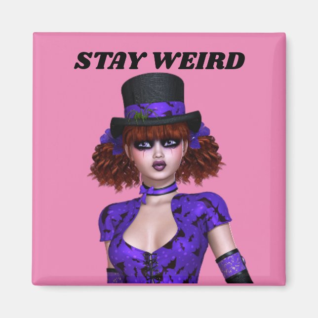 EMO GOTHIC GIRL MAGNETS, STAY KONSTIG MAGNET (Framsidan)