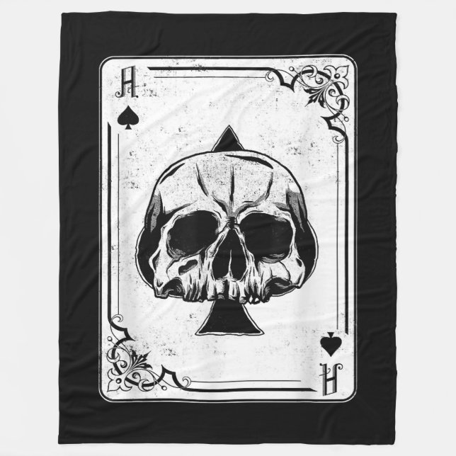 Emo gotiic and Punk Ace of Spades Poker Game Fleecefilt (Framsidan)