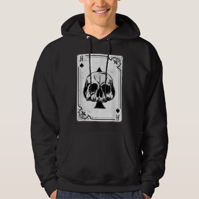 Emo gotiic and Punk Ace of Spades Poker Game Hoodie (Framsida)