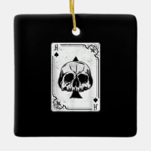 Emo gotiic and Punk Ace of Spades Poker Game Julgransprydnad Keramik
