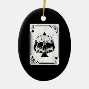 Emo gotiic and Punk Ace of Spades Poker Game Julgransprydnad Keramik