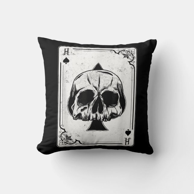 Emo gotiic and Punk Ace of Spades Poker Game Kudde (Framsida)