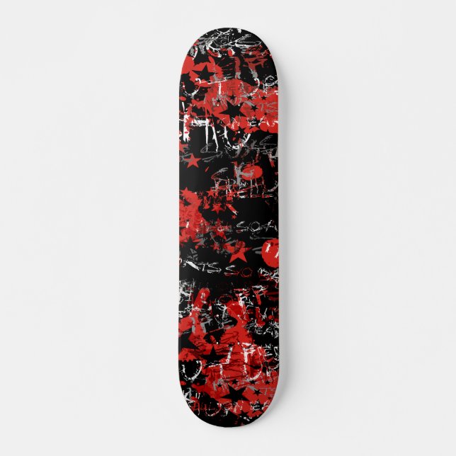 Emo Graffiti Red Mini Skateboard Bräda 18,5 Cm (Framsida)