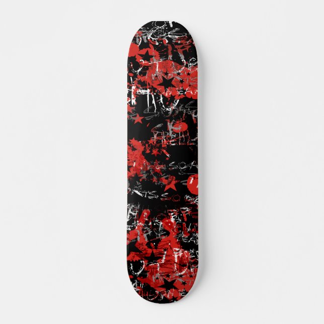 Emo Graffiti Red Skateboard Bräda 20 Cm (Framsida)