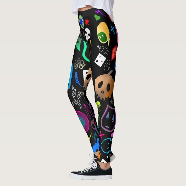 Emo Halloween Mönster Leggings (Vänster)