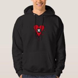 Emo Kärlek Heart Paint Splatter Sweatshirt Med Luva