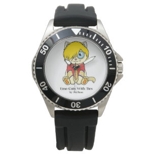 Emo-katter med takspån armbandsur
