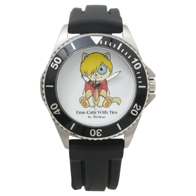 Emo-katter med takspån armbandsur (Framsida)