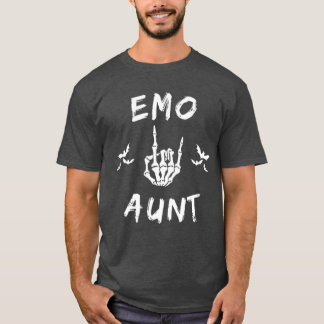 Emo Moster coola Emo auntie Goth Punk skeleton han T Shirt