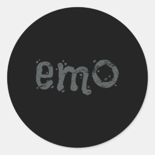 EMO och fortfarande GOTH - Black Distress Emo Runt Klistermärke