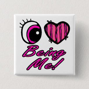 Emo Öga Heart I Kärlek är jag Knapp