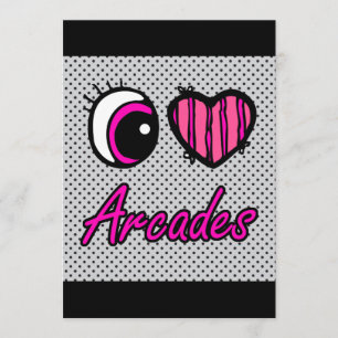 Emo Öga Heart I Kärlek Arcades Inbjudningar