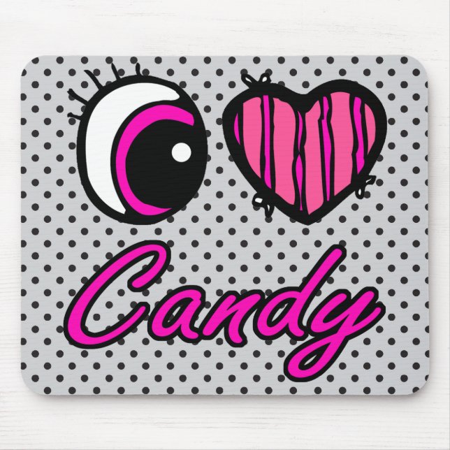 Emo Öga Heart I Kärlek Candy Musmatta (Framsidan)