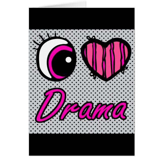 Emo Öga Heart I Kärlek Drama Hälsningskort (Framsidan)