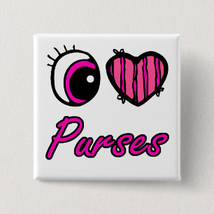 Emo Öga Heart I Kärlek Purses Knapp