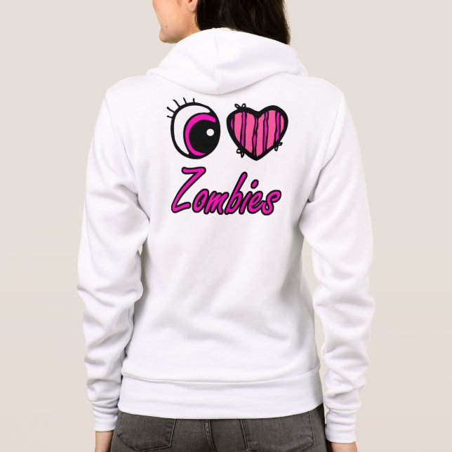 Emo Öga Heart I Kärlek Zombies T-shirt (Baksida)