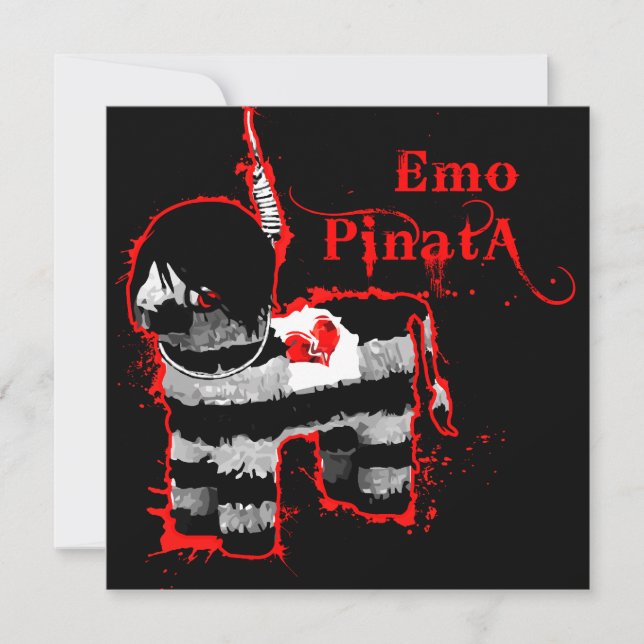 emo pinata inbjudningar (Framsida)