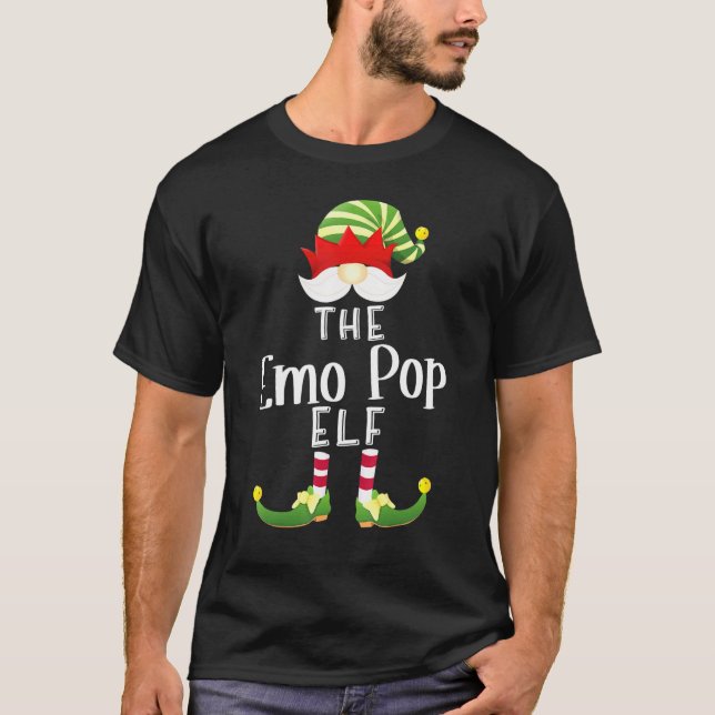 Emo Pop Elf Group jul Pajama Party T Shirt (Framsida)