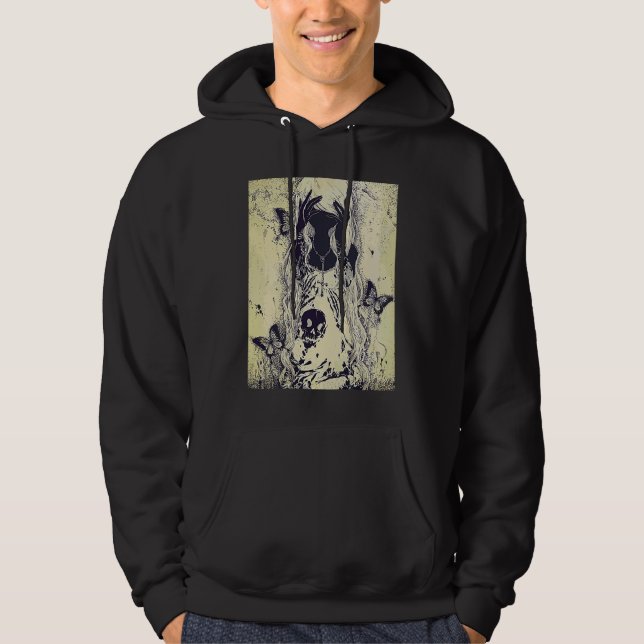 Emo punk graphic  womens summer graphic skull butt hoodie (Framsida)