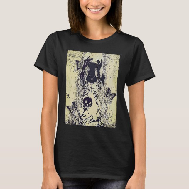 Emo punk graphic  womens summer graphic skull butt t shirt (Framsida)