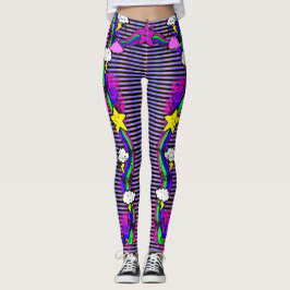 Emo Rainbow Gråtande molnstripe Leggings