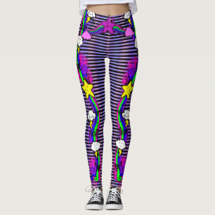 Emo Rainbow Gråtande molnstripe Leggings