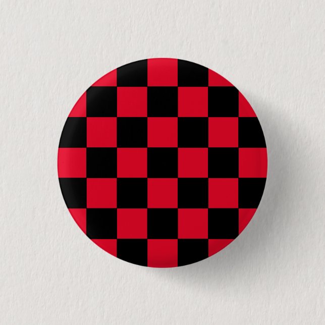 Emo Red & Black Checkerboard Knapp (Framsida)
