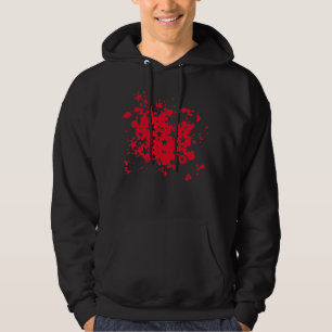 Emo Red Star Paint Splatter Sweatshirt Med Luva