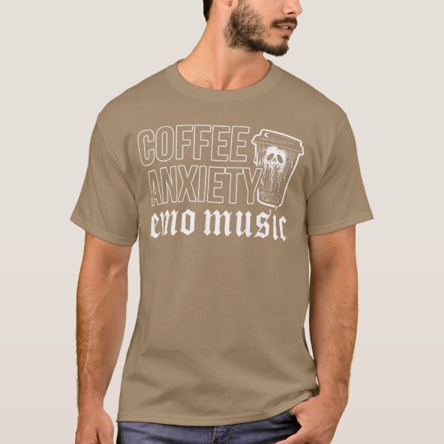 Emo Rock Coffee Aniety Emo Music y2k 2000s Emo Ska T Shirt (Framsida)