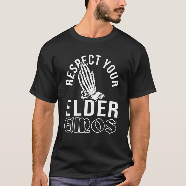 Emo Rock Respektera Din Äldre Emo y2k 2000s Emo Sk T Shirt (Framsida)