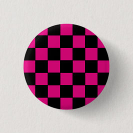Emo Rosa & Black Checkerboard Knapp