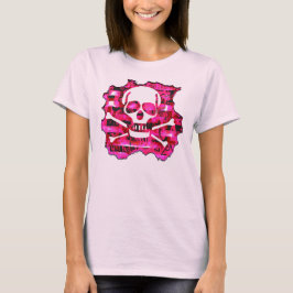 Emo Rosa Skull & ben T-shirt