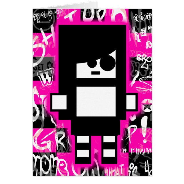 Emo Scene Girl Card Hälsningskort (Framsidan)