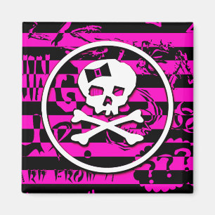 Emo Scene Skull & Bones Magnet