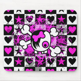 Emo Scene Tecknad Girl Skull Musmatta
