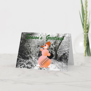 EMO Snögubbe får ett Julgran-hälsningskort Helgkort