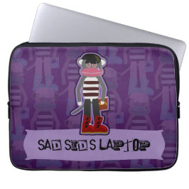 Emo Sock monkey Lila Funny Tecknad Art Laptop Sleeve
