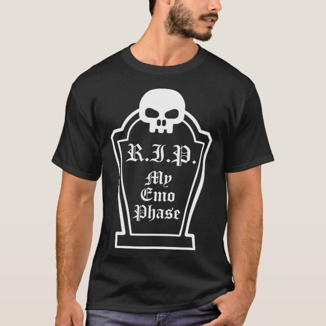 Emo som säger Skull Grave Goth RIP min Emo-fas T Shirt (Framsida)