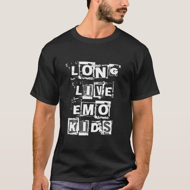 Emo Sten Long Live Emo Kids y2k 2000s Emo Ska Punk T Shirt (Framsida)