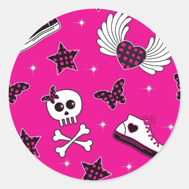 Emo Symbols Runt Klistermärke (Framsida)